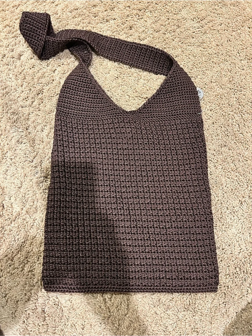 The Sak chocolate Brown Crochet Hobo Shoulder Bag